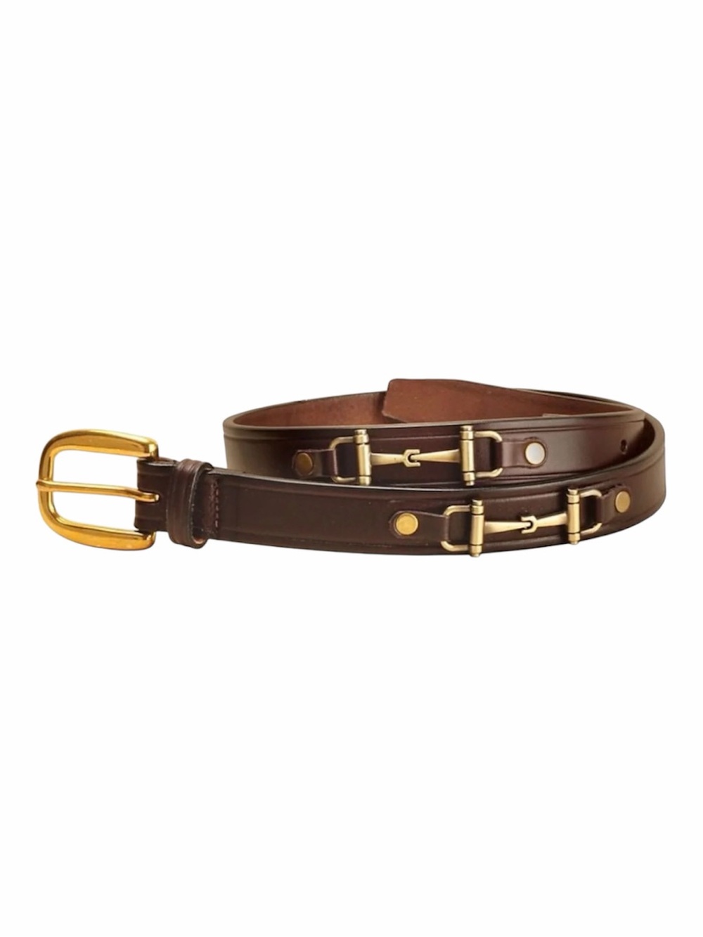 NWOT Tory Leather 1 Inch Snaffle Bit Belt Sz 30 Dark Brown Women's Equestrian